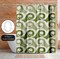 Americanflat 71" x 74" Shower Curtain, Retro Waves In Green by Modern Tropical